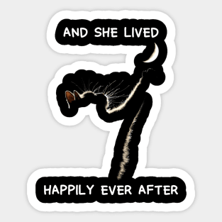 And She Lived Happily Ever After Cat Lover Sticker